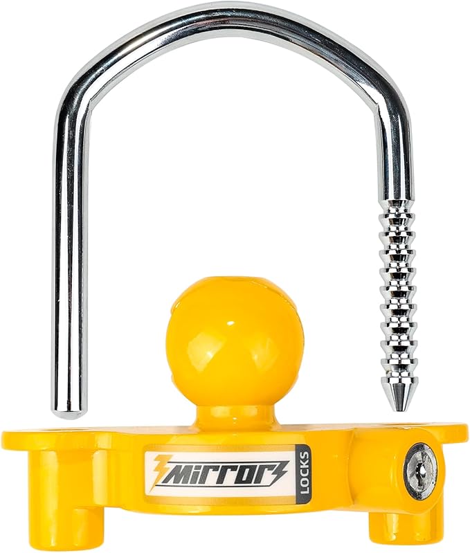 3mirrors Trailer Hitch Locks - Ball Hitch Lock + 2 Hitch Pin Lock Fits 1-7/8 Inch, 2 Inch, 2-5/16 Inch Couplers for Trailer Truck Car Boat