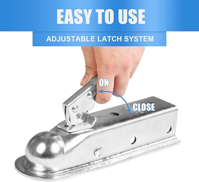 Torin ATRHCL004B Straight Trailer Tongue Coupler for 2-Inch Channel and 2-Inch Hitch Ball, Durable Finish, 3,500 lbs Capacity