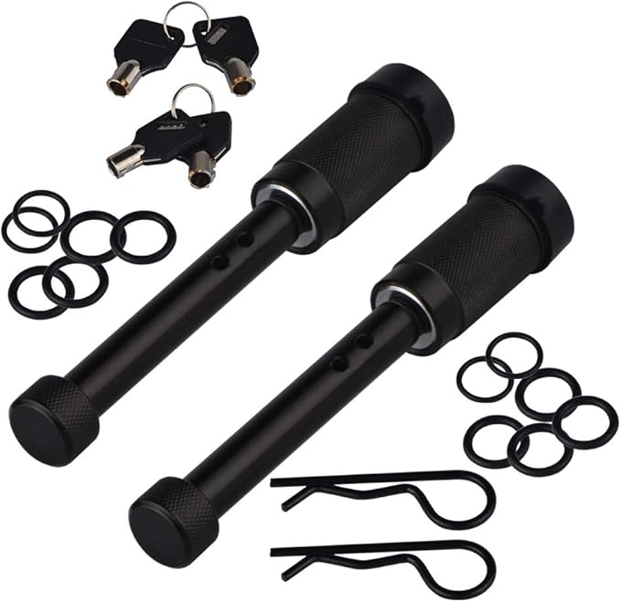 83522-2 Towever 5/8 inch Trailer Hitch Locking Pin, Solid Steel Tow Hitch Lock with Anti Rattle O-Rings Fits Class III IV V 2 inches and 2-1/2 inches Receiver (Pack of 2 pcs)