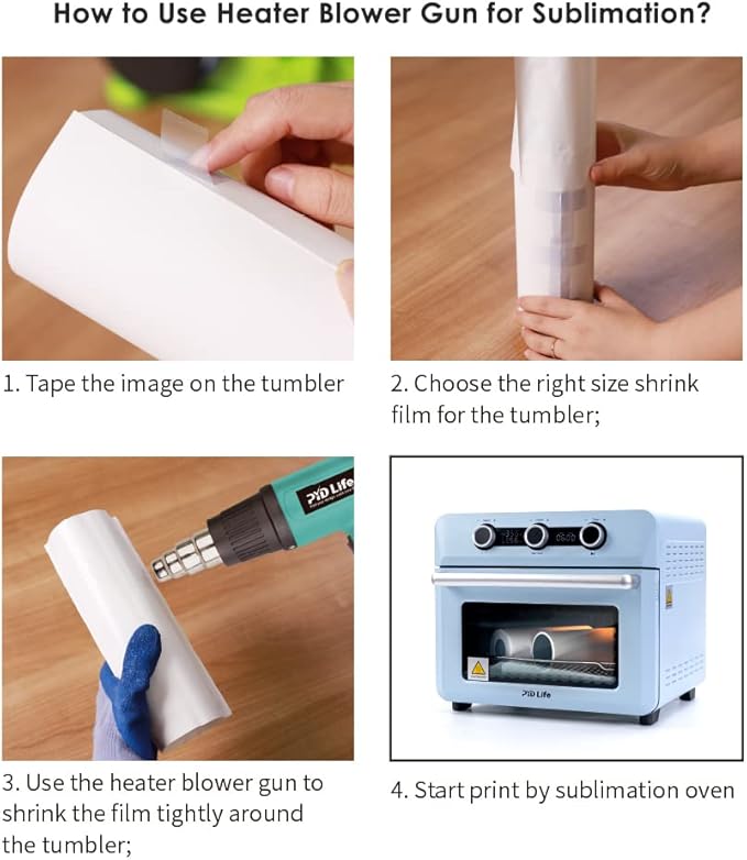 PYD Life Heat Blower Gun for Sublimation Blanks Shrink Wrap Film 110V Hot Air Gun for Shrink Wrap Temperature Control with 2-Temp Settings