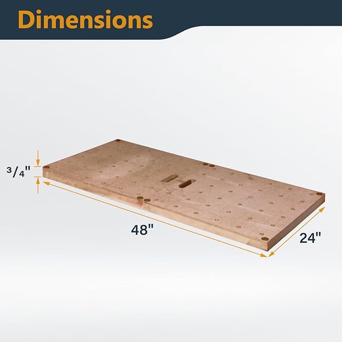 POWERTEC 72291 Arachni-Flex Portable Workbench - 24" x 48" Foldable Tabletop w/Pre-drilled Dog Holes & Quick-Insert Locks & 2x4ft Collapsible Workstand 2500 lbs Capacity 36" Work Height, Woodworking