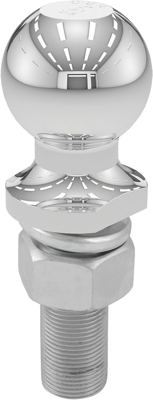 CURT 40020 Chrome Trailer Hitch Ball, 6,000 lbs, 2-Inch Diameter, 1 x 3-Inch Shank