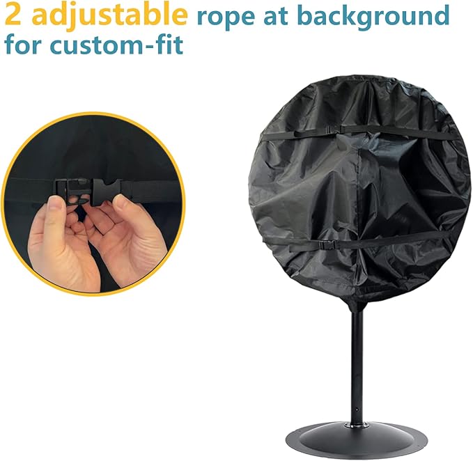 Bitubi Wall Mount Fan Cover,Waterproof Outdoor Fan Covers,Compatible for 18-20 Inch Industrial Fan and Pedestal Fan,Heavy Duty 600D oxford Dustproof Fan Cover,Black