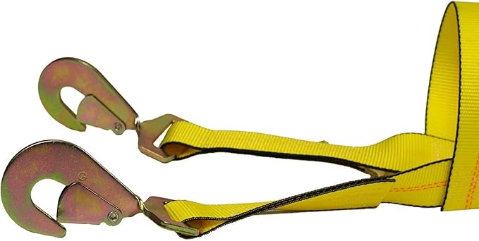 DC Cargo Tow Dolly Basket Straps with Twisted Snap Hooks | 2-Pack | Car Wheel Straps for Auto Hauling