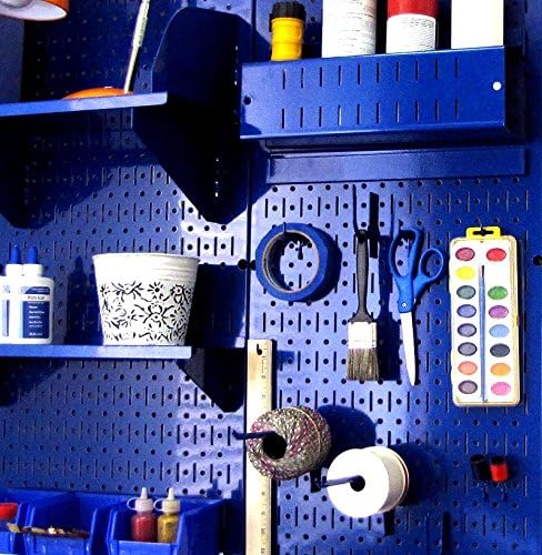 Wall Control Pegboard 32in x 16in Blue Metal Pegboard Tool Board Panel