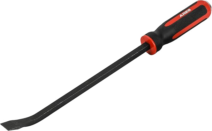 ARES 46007-17.5-Inch Pry Bar - Angled Tip for Lifting and Prying - Comfortable Non-Slip Double Injection Handle