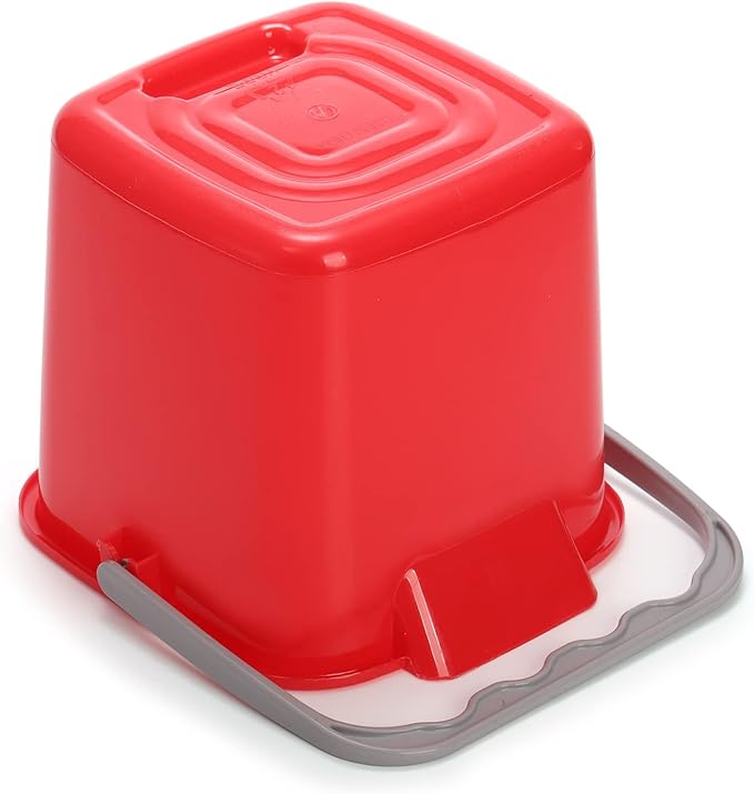 Peohud 4 Pack Sanitizing Buckets, 3 Quart Small Cleaning Pail, Square Detergent Bucket with Spout and Handle for Home, Offices, School, Commercial Use