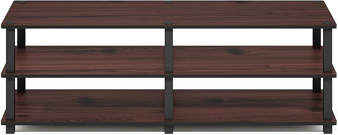 Furinno TURN-S-TUBE Shoe Rack, 3-Tier Shoe Organizer, Shoe Storage Rack with No Tools Assembly, 11.6 x 47.2 x 15.4, for Closet Entryway, Office, Garage, Dark Cherry/Black