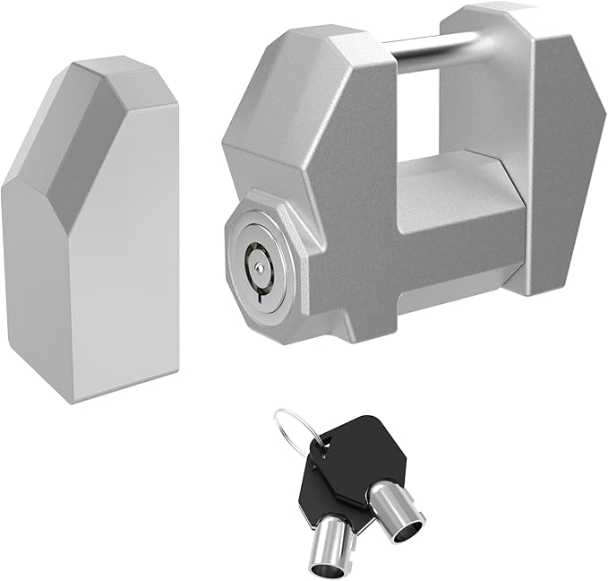 TOPICK Trailer Tongue Coupler Lock, Dia 1/4'', Extra Wide 1.2'' Span, Latch Lock for Wide Trailer Coupler, for RV, Truck, Boat Trailer Lock, Cyberpunk Futuristic Style