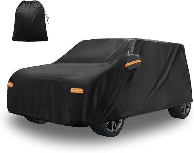 X AUTOHAUX Car Cover for Kia Soul Aluminum Film Outdoor Waterproof Sun Rain Snow Hail Protection with Driver Door Zipper
