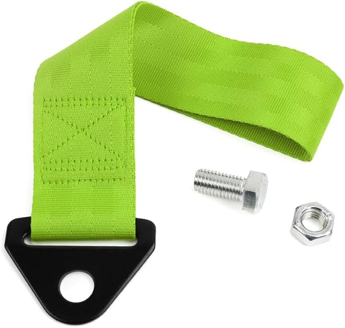 RASTP Racing Tow Strap, Car Modification Sports Trailer Belt Fit for Front or Rear Front Bumper Decorative (Green)