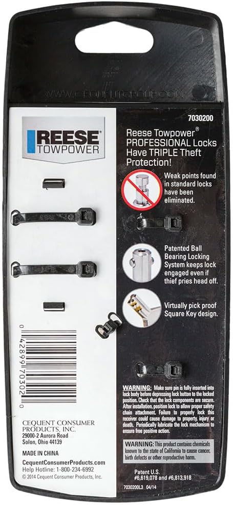 Reese Towpower 7030200 Professional 5/8" Stainless Steel DogBone Style Receiver Lock