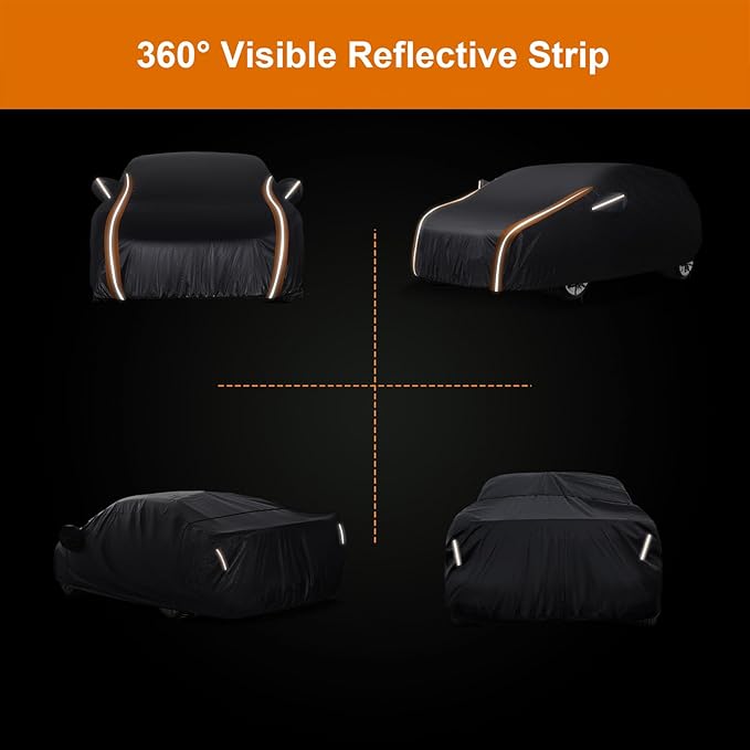 8-Layer All Weather Waterproof Car Cover Custom Fit for Toyota Sienna 1997-2025, Lab-Verified Snow/Rain/UV Protection - Zipper Door & Storage Bag