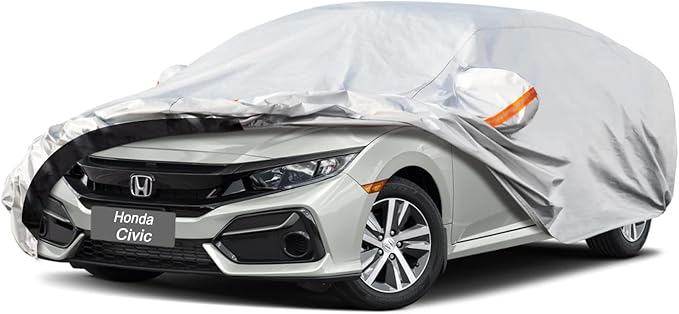 6 Layer Car Cover Custom Fit Honda Civic Sedan/Coupe (1995-2025) Waterproof All Weather, Heavy Duty Outdoor Snow Sun Rain Uv Protection (Ships from US Warehouse, Delivery 3-8 Days)
