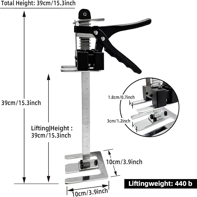 Greywolf Labor Saving Arm Jack 2 Pack, 15.5 Inch Manual Jack Tool, Multi-Function Furniture Lift, Bearing 440 lbs Lift 6.7 Inch, for Cabinet and Wall Tile Height Adjuster Handheld Tool