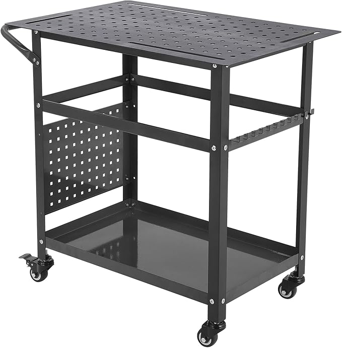 36x24 Steel Welding Table,1200 Lb Portable Welding Fixture Table for Shop,Rolling Welding Table with 5/8" Holes for Shop Garage