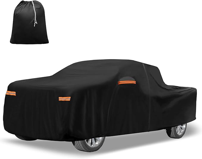 X AUTOHAUX Car Cover for Hyundai Santa Cruz 210D-PU Outdoor Full Car Cover All Weather with Door Zipper for Waterproof Windproof Sun Rain Snow Protection