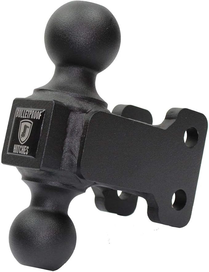 BulletProof Hitches - Adjustable Trailer Hitch 2" and 2-5/16" Dual Ball Mount - Replacement 2" and 2-5/16" Ball Hitch Rated up to 14,000 lbs - Solid Steel, Corrosion Resistant, Black Powder Coat