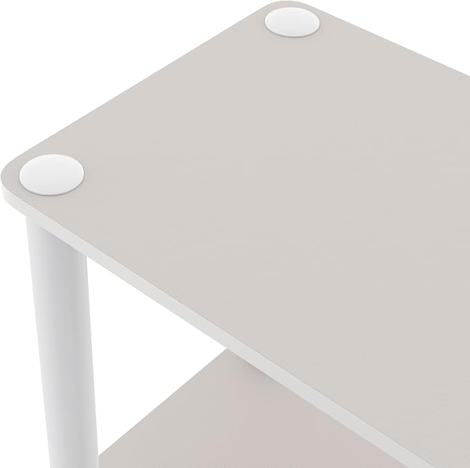 Homes: Inside + Out Apexa Modern 2-Tier Extra Wide Shelving Units, Collectibles Display Shelves, Easy Assembly Low Shelf, Home Storage Organizer for Living Room, Bedroom, Office, Taupe Grey