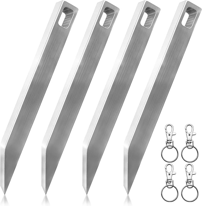 8‑PCS Stainless Steel EDC Pry Bar Keychain Set – Heavy‑Duty Multitool for Everyday Carry, Pocket Screwdriver, Bottle & Box Opener