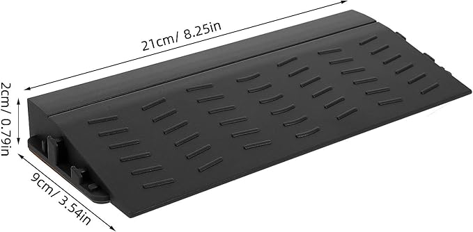 Cabilock Robot Vacuum Threshold Ramp, 7.9" Modular Rubber-Like Plastic Splicing Ramp for Doorways, 0.8" Rise Step Protector Compatible with Roborock, Narwal (Black)