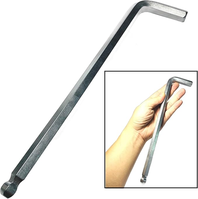 1pcs 1/2 Ball End Allen Wrench sets,1/2" Hex Key Wrench set,10.43 inch lengh allen key Door Key L Shaped hex wrench set with Long Arm.