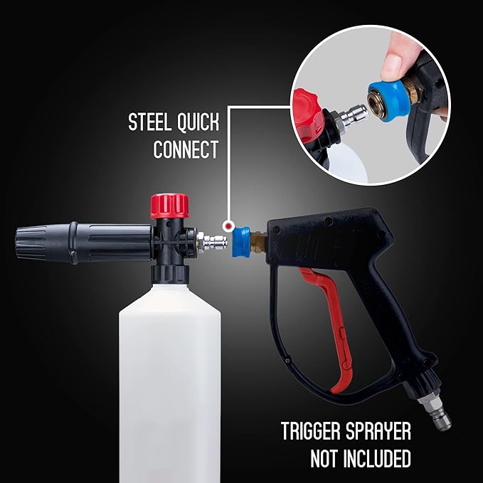 Suds Lab F2 Super Wash Foam Cannon, Adjustable Foam Nozzle, Quick Connect to any Pressure Washer, Clean Dirt and Dust, Home Car Washing