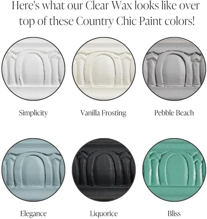 Furniture Wax - 100% Natural Sealant for Chalk Furniture Paint or Raw Wood, Light Protection, Easy to Apply, No Odor, Eco-Friendly - 7 Color Choices - Clear (4 oz)