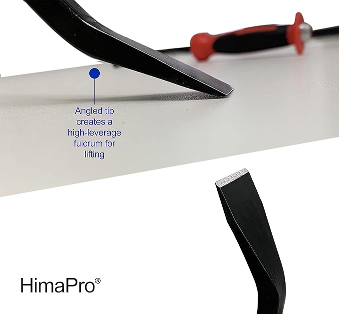 HimaPro Heavy-Duty Angled Prybar Set, 4-Piece Heavy Duty Pry Bar with Strike Caps and Hand Protection Mechanism, Industrial Grade Steel with Angled Tip, Perfect For Prying, Scrapping, Lifting, Pulling