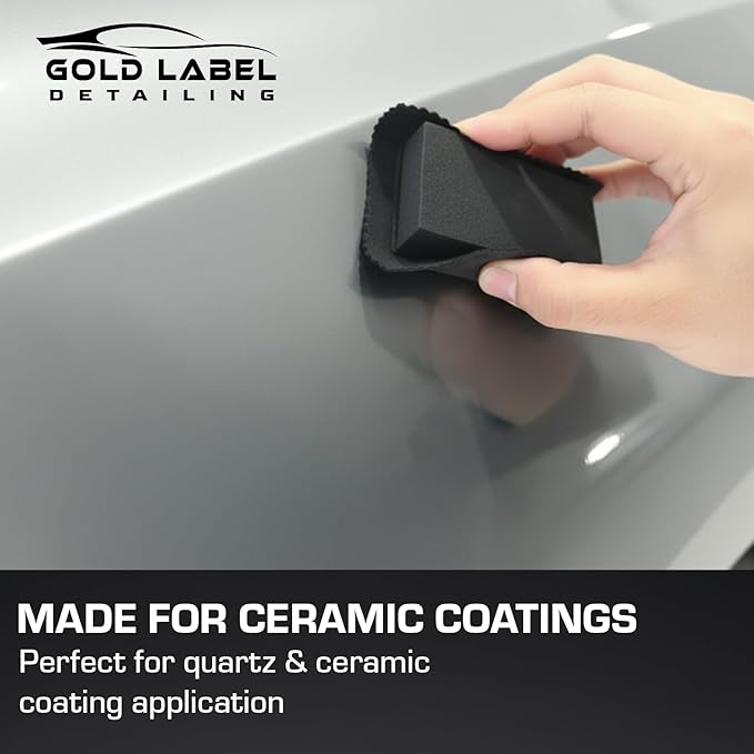 Microfiber Suede Cloth for Ceramic Coating Application 4" x 4" | Ultra Soft Edgeless Cloth for Use with A Foam Applicator