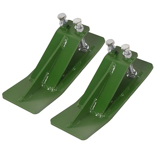 2Pcs Tractor Bucket Protector, Skid Edge Guard - Double Lock Nuts & Bolts, 4.5" Width Green Steel Plate, Universal Fit for 60" to 72" Loaders, for Snow Removal, Gravel, Leaves Spreading