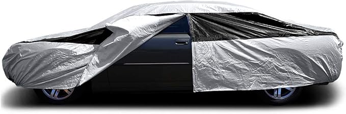 Titan Premium Multi-Layer PEVA Car Cover for Sedans 186-202". Waterproof, UV Protection, Anti-Scratch Protective Lining, Driver-Side Zippered Opening. Fits Camry, Accord and More.