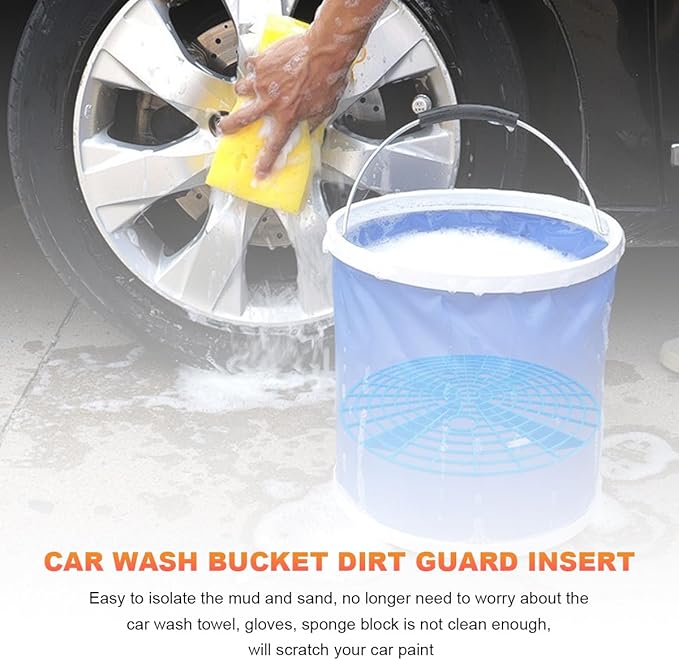 Car Wash Bucket Inserts, Auto Detail Dirt Gaurd Bucket Filter Helps Remove Dirt Debris, Dirt Guard Insert Wash Filter Fits 12 Inch Diameter Bucket or 3-5 Gallon Bucket (Blue)