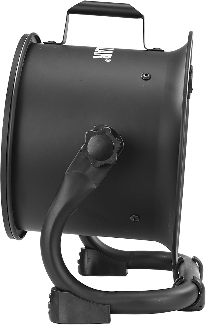 Caterpillar® fan (HVD-9AC) 9”-Blade High-Velocity Drum Fan (Black, 2-in-1): 940 CFM, 4-Speed, 360° Pivoting Head, Dual Ball Bearing Motor with Die-Cast Cover