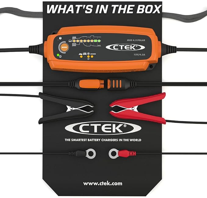 CTEK 56-958 MUS 4.3 Polar 12 Volt | Fully Automatic Extreme Climate 8 Step Battery Charger