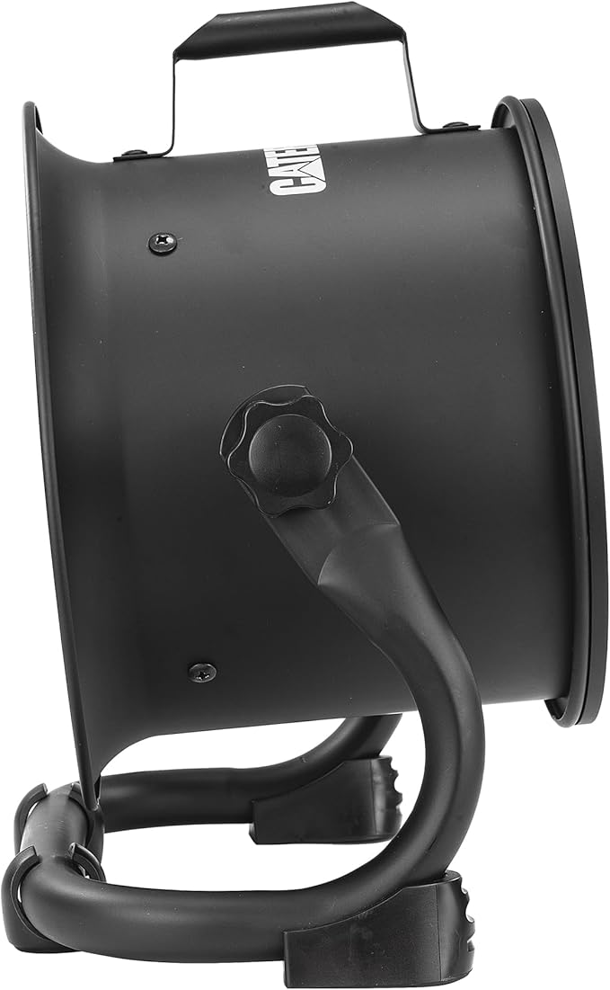 Caterpillar® fan (HVD-9AC) 9”-Blade High-Velocity Drum Fan (Black, 2-in-1): 940 CFM, 4-Speed, 360° Pivoting Head, Dual Ball Bearing Motor with Die-Cast Cover