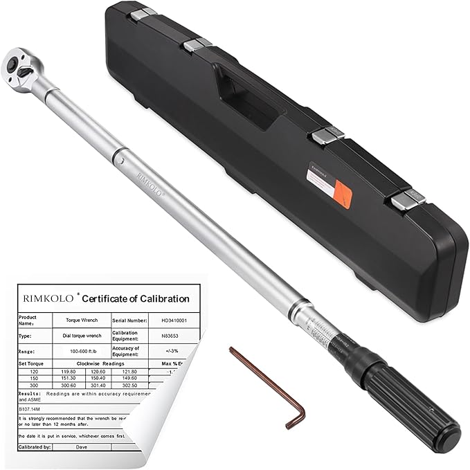 3/4-inch Drive Click Torque Wrench Dual-Direction Adjustable Torque Wrench Set with Buckle with Screwdriver (100-600ft.lb / 135-815Nm)