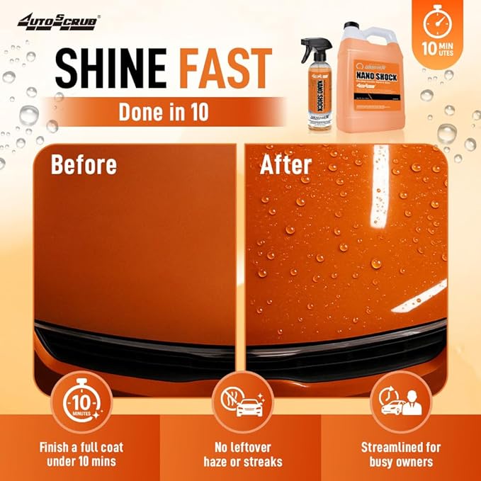 Nanoskin NANO SHOCK One-Step Ceramic Shield & Gloss 16 Oz. – SiO2 Spray Sealant, Clay Lubricant & Hydrophobic Coating | Easy Spray-On Wipe-Off Gloss for Cars, Trucks & RVs