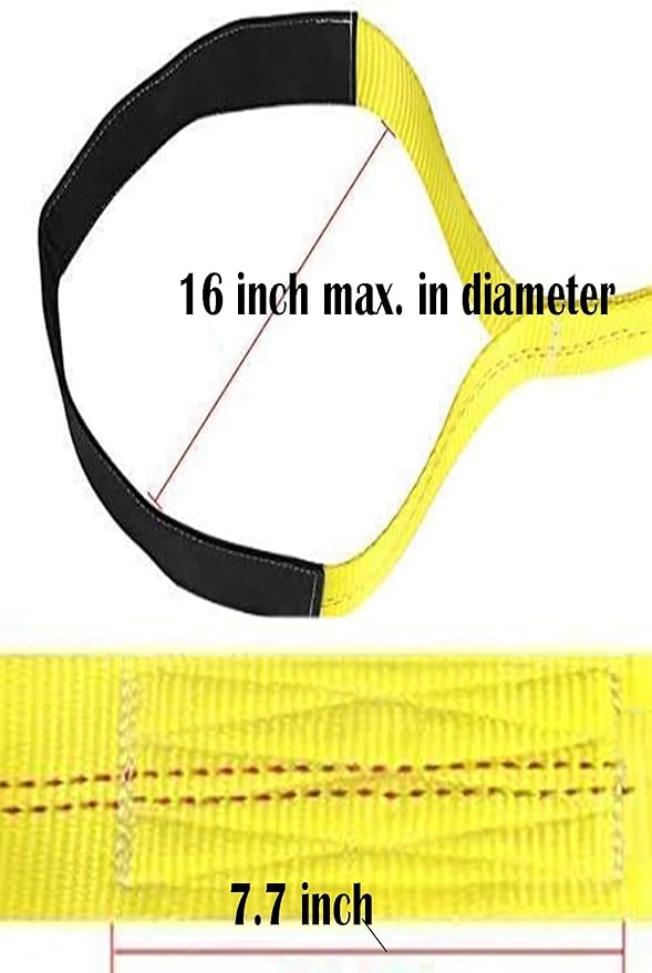 2 "x6' Tow Strap Heavy Duty Lift Sling with Reinforced Loops Vehicle Recovery Rope 10,000 lbs Pound Capacity,1 Pack