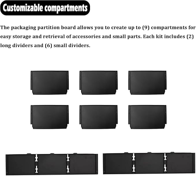 48-22-8473 Packout Dividers For Milwau-kee Packout 3 Drawer Dividers Tool Box (Black-2 Pack)