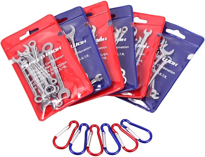 SPEEDWOX Ignition Wrench Set SAE Metric Small Open and Box Wrenches Mini Spanner Set Combination Wrench Set with Portable Storage Pouches