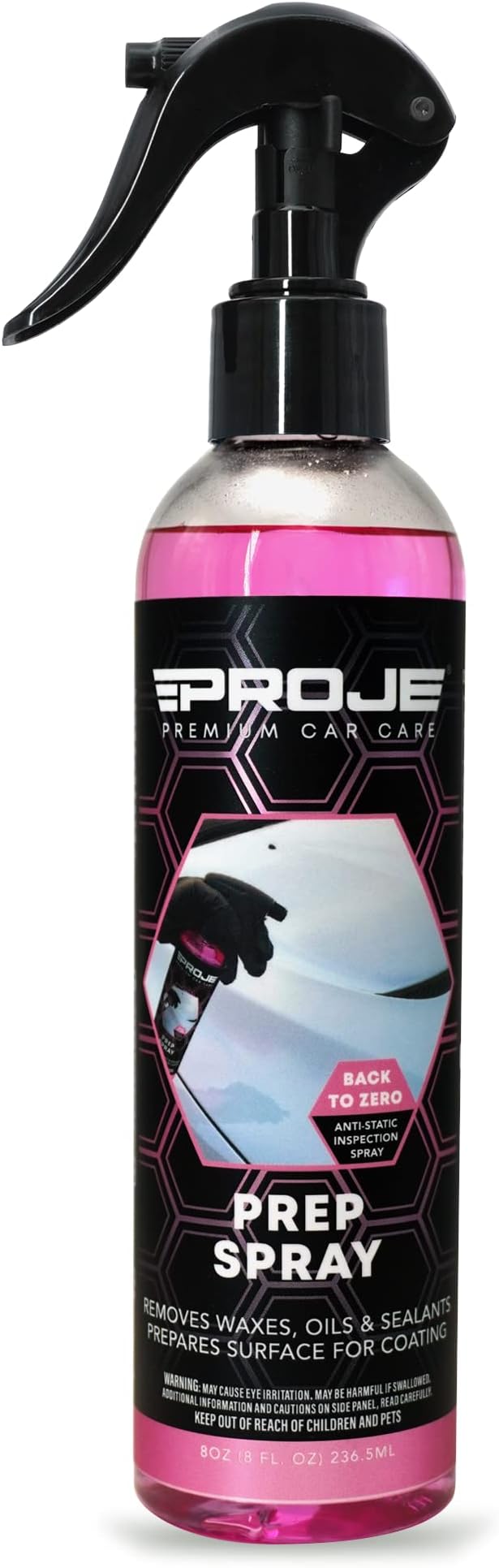 Prep Spray - Surface Prep Before Ceramic Coating - Removes Polishes & Oils - Anti Static Formula - PH Neutral Panel Wipe - Safe on All Surfaces - 8 Fl Oz by Proje Premium Car Care