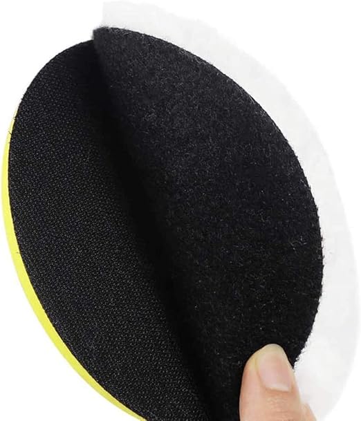 IPELY 6 Pcs 5 Inch Wool Polishing Buffing Pad Polishing Buffing Wheel for Drill Buffer Attachment with M14 Drill Adapter