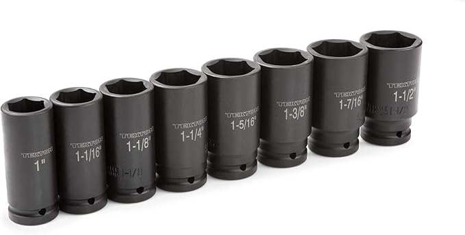 TEKTON 3/4 Inch Drive Deep 6-Point Impact Socket Set with Case, 8-Piece (1-1-1/2 in.) | 4891