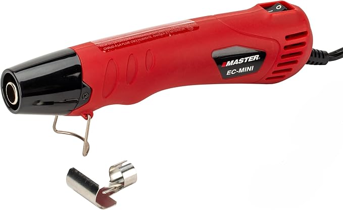 Master Appliance EC-MINI Heat Gun for Crafts, Shrink Wrap, Heat Shrink Tubing, Wire Connectors, Electrical Connectors, Epoxy Resin, Candle Making Heatgun, Embossing Hot Air Gun w/Heat Shrink Reflector