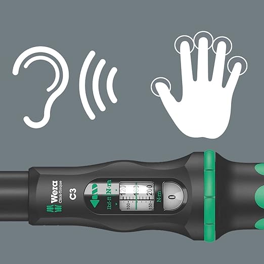 Wera 5074739001 Torque Screwdriver and Bit Set and 5075622001 Click-Torque Wrench 40-200 Nm