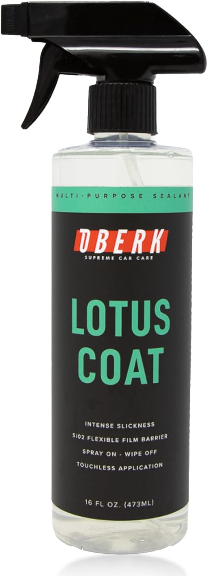 Oberk Lotus Coat SiO₂ Spray Sealant – High Gloss Spray for Cars – Touchless or Wipe-On – Protects Paint, Wheels & Glass – Safe for Coatings – Easy Car Wax Alternative (16 oz)