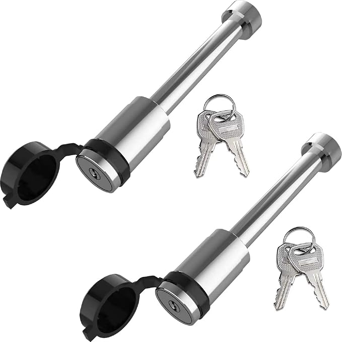 Torin 2 Pack Hitch Lock Pin with Keys,5/8 Inch Diameter Trailer Receiver Locking Pin for 2"/2.5" Receiver,ATRMT8026B