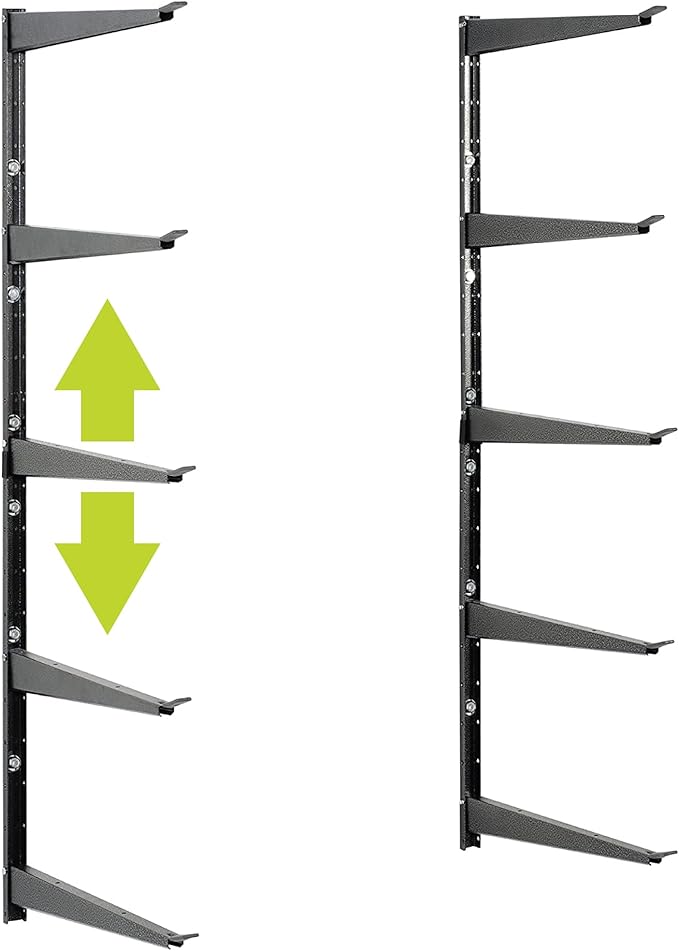Delta Heavy Duty Lumber Storage Rack Cycle, Holds Up to 800 lbs - Easy to Install Wood Storage Rack with Fully Adjustable Arms - Steel Construction Storage Solution for Garage, Basement & Pantry