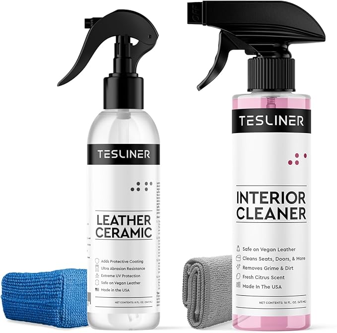 Tesla Seat Cleaner with Leather Ceramic Coating, Tesla Cleaning Products Bundle